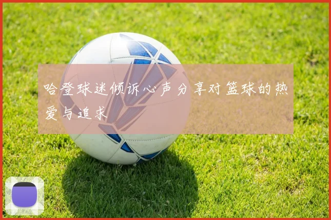 哈登球迷倾诉心声分享对篮球的热爱与追求